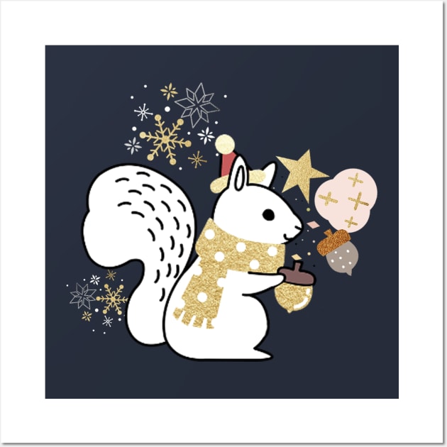 Winter Squirrel Wall Art by Kiroiharu